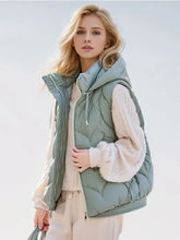 Women High Quality Down Fill Quilted Puffer Vest with Hoodie Zarnesh